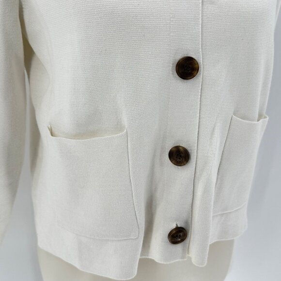 J.Crew Womens White Button-Up Cotton Cardigan Sweater M - Picture 6 of 9
